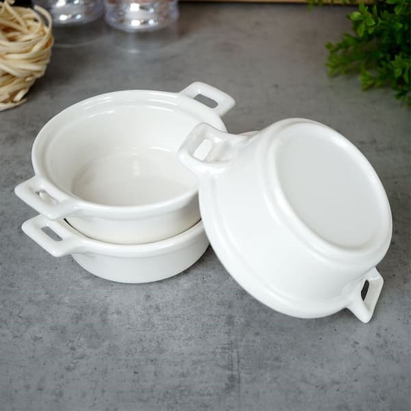 Porcelænsbageskåle hvid 130 ml 3 stk.