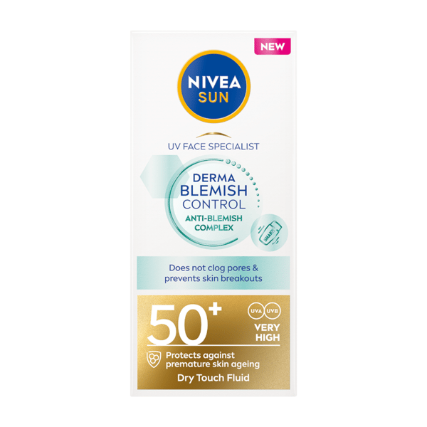 NIVEA SUN Skyddande ansiktskräm Derma Skin Clear SPF50+ 40ml