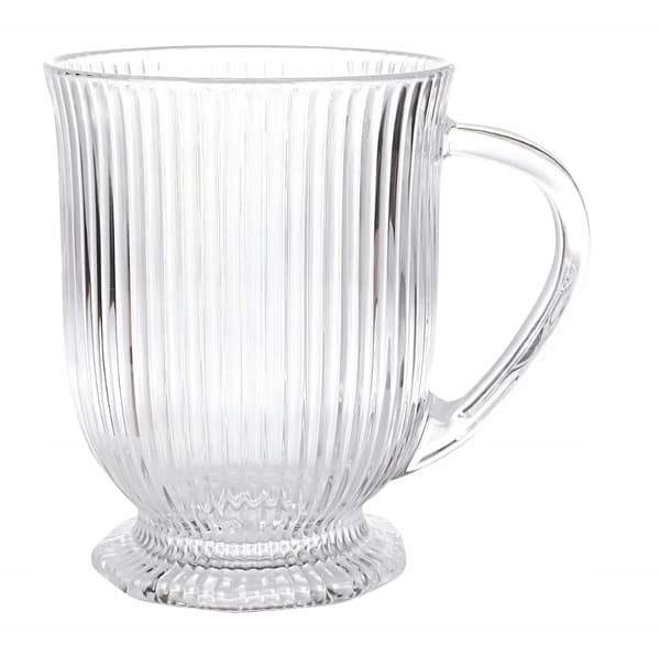 Glasmugg med fot, räfflad, 500ml, Selena