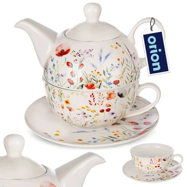 Porcelæns tekande med kop, MAKI 3 dele