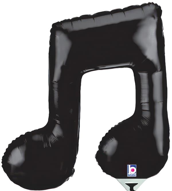 Svart MUSIC NOTE folieballong 35cm