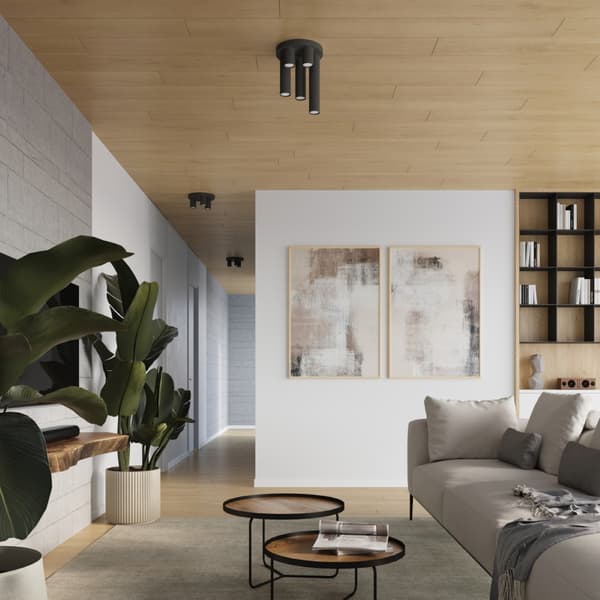 LOFTSLAMPE LAGOS 5 GU10 SORT SOLLUX SL.1467