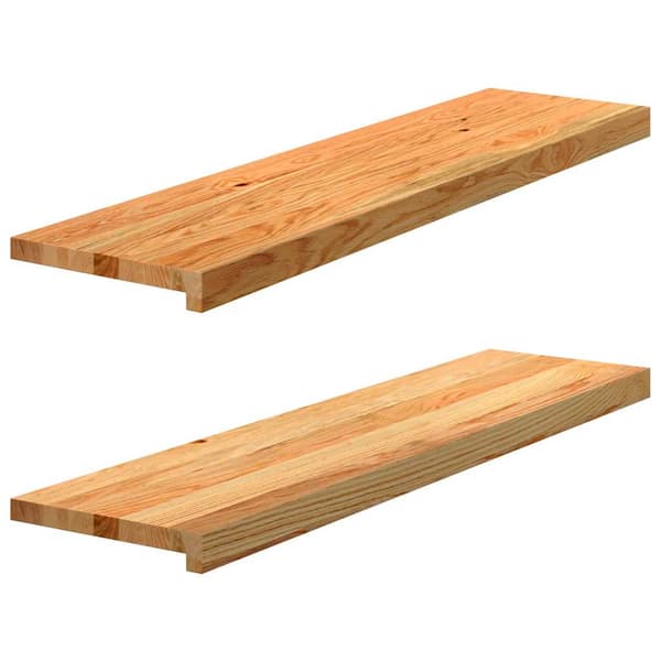 vidaXL trappetrin, 2 stk. brun 100x30x2 cm massivt egetræ