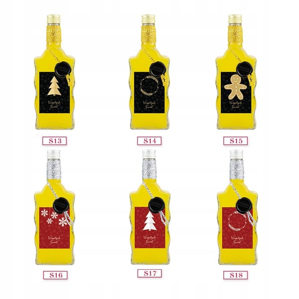5x julklappsflaskor OZDONA WAVE 500ml för vintinkturer SET