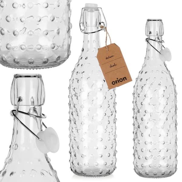 Lasinen pullo klipsillä 1 l