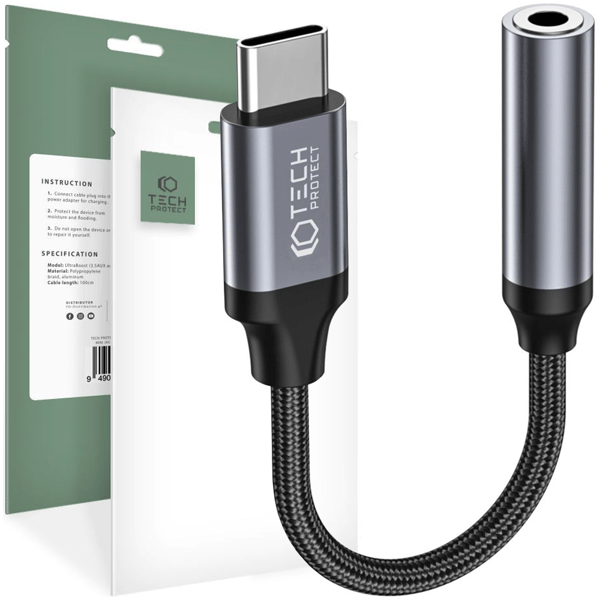 TECH-PROTECT ULTRABOOST -SOVITIN C-TYPE-C - MINI-JACK 3,5 MM MUSTA