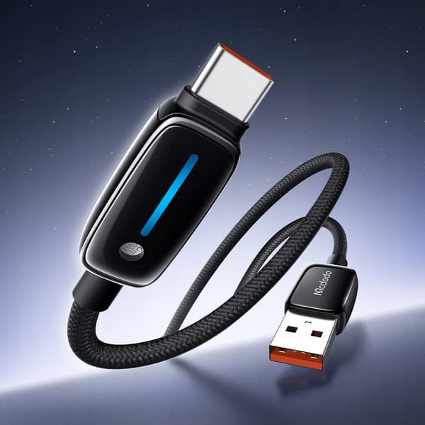 MCDODO LATAUSKAAPELI USB-A USB-C PIKALATAUS IPHONE TYPE C:LLE 1M LED