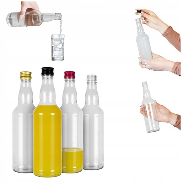 50x Monopol glasflaskor 0,5l för vodka, Monopol glasflaska 500ml