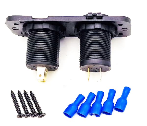 Panel 2x USB-opladning, voltmeter og amperemeter