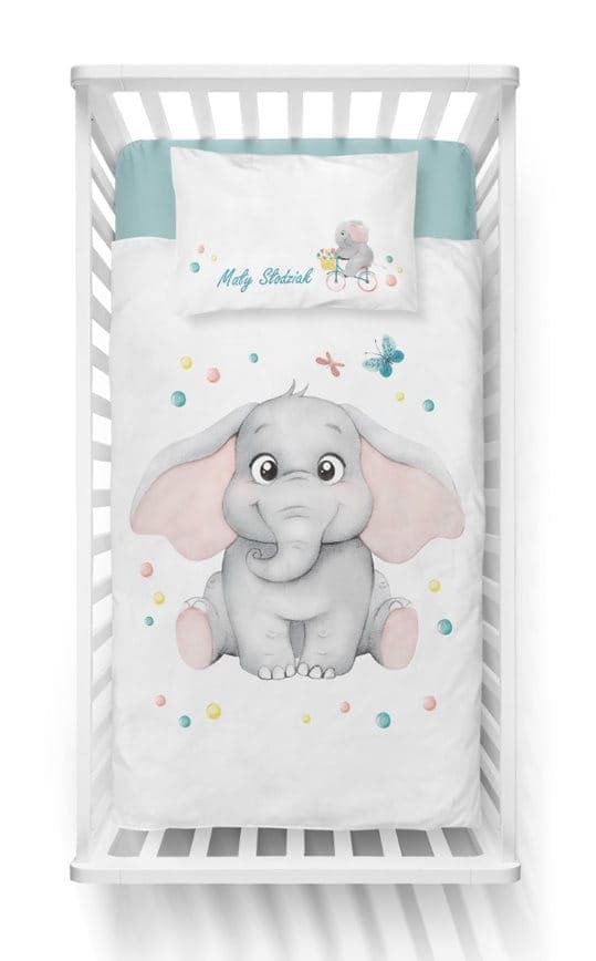 Babysängkläderset 100x135 Elefant BOMULL