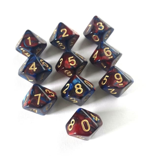 Shadowburg RPG-tärningar Tiosidiga D10-tärningar 0-9