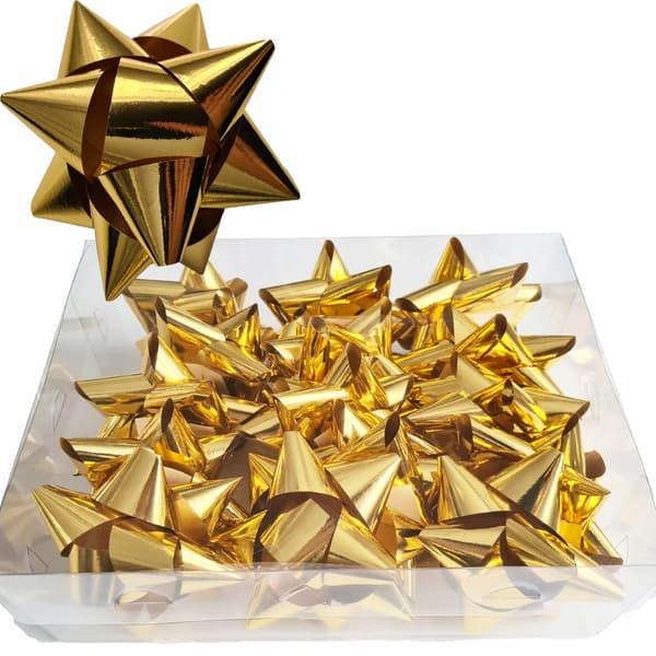 Självhäftande rosetter 11 cm, guld 15 st. 1 förpackning.