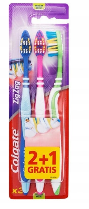 Colgate Zigzag tandborste medium 3-pack