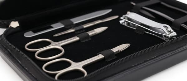 Kellermann 5191 MC N Måtte - Manicure- og Pedicuresæt 12 dele i etui