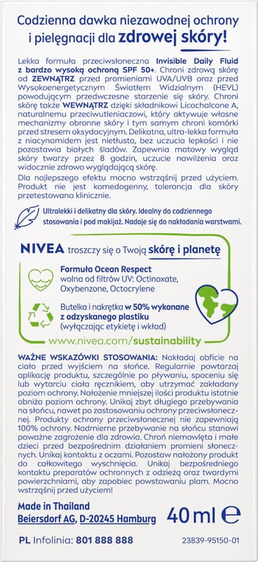 Nivea Sun Invisible Daily Fluid SPF 50+ 40ml