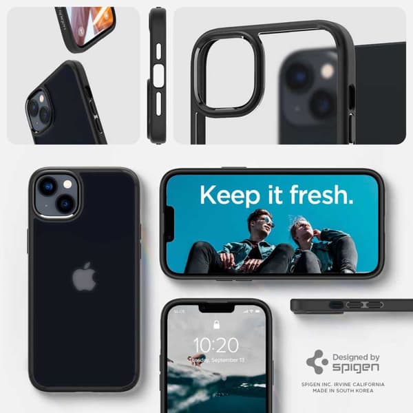 Spigen Ultra Hybrid Matte - Etui til iPhone 15 Plus / iPhone 14 Plus (Mat Sort)
