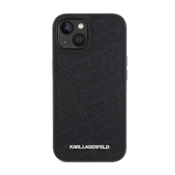 Karl Lagerfeld Quiltet K-mønster - iPhone 15 cover (sort)