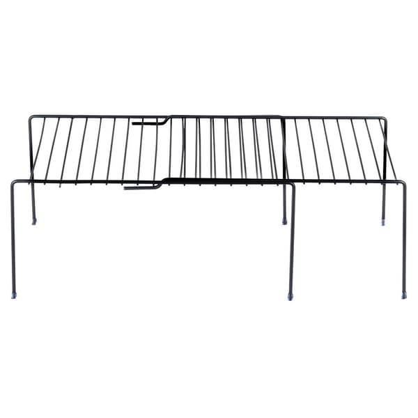 køkkenhylde metal sort udtrækkelig 34,5-48 cm