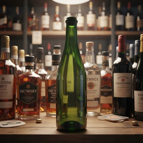 Glasflaske til champagne, cider, vin, øl 750ml 2 farver plastikprop