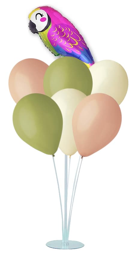 Hawaii Aloha Boho Papegojballongställ UTAN HELIUM