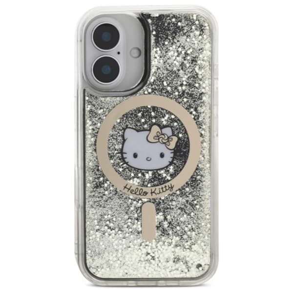 Hello Kitty Liquid Glitter Fever MagSafe - iPhone 16 cover (sort / guld)