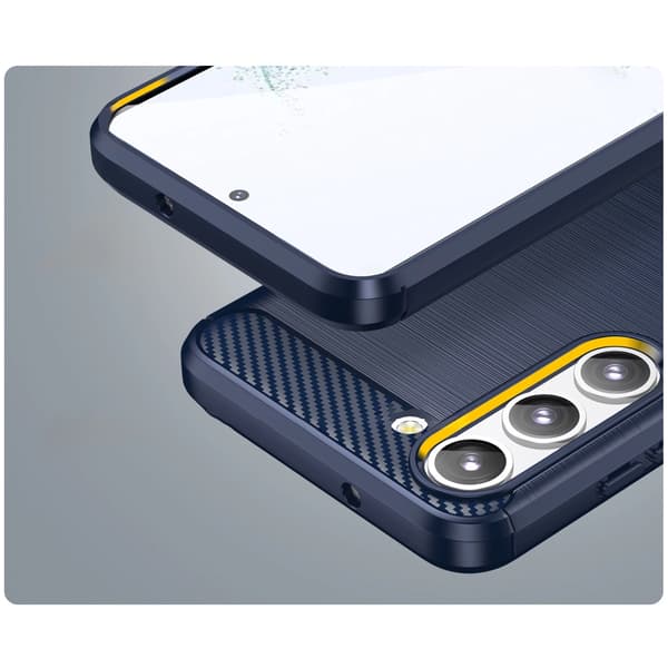 Carbon Case Samsung Galaxy S23+ flexibelt silikonskal i kolfiber, blått