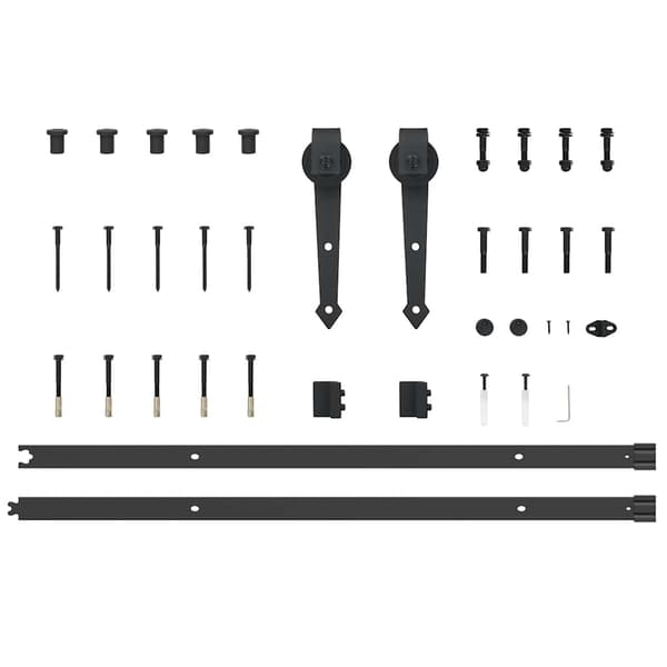 vidaXL Skjutdörrsinstallationssystem 213,5 cm stål svart