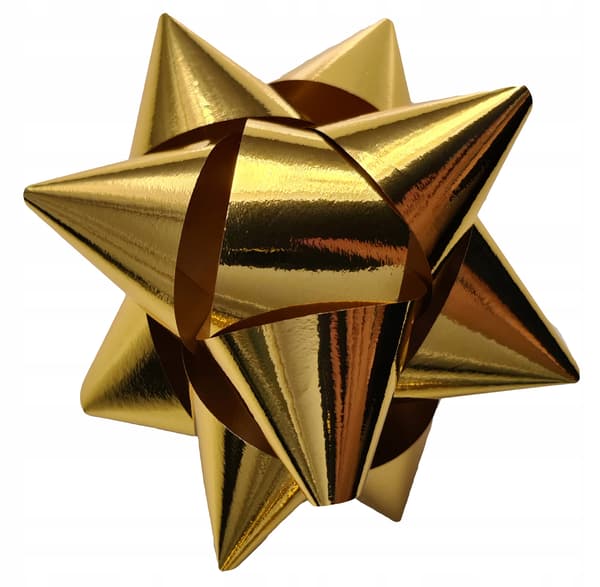Självhäftande rosetter 11 cm, guld 15 st. 1 förpackning.