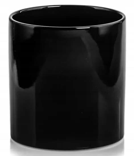 Sort keramisk hus, cylinder, 23 cm