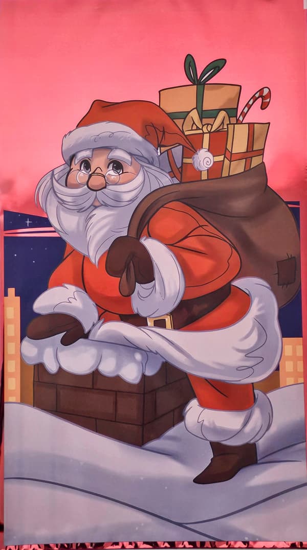 Plastikposer jule metaltryk - farve 20x35cm