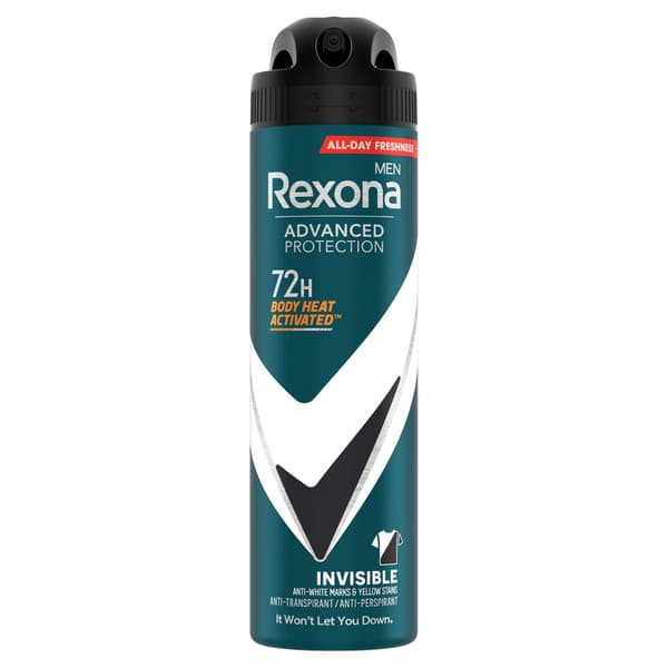 449871 Rexona Mænd Spray Usynlig Sort og Hvid 150ml