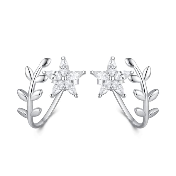 K242 Blomkristallörhängen i silver 925