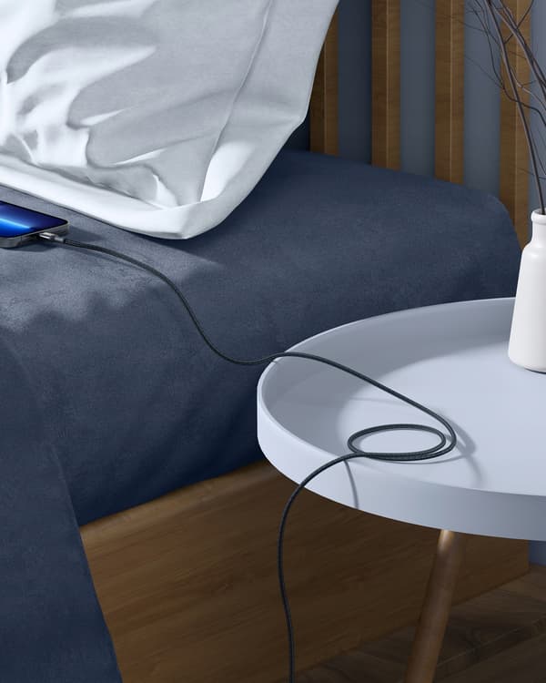 INNOSTYLE POWERFLEX USB-C LIGHTNING MFI SNABBLADDNINGSKABEL FÖR IPHONE KEVLAR 2M SILVER