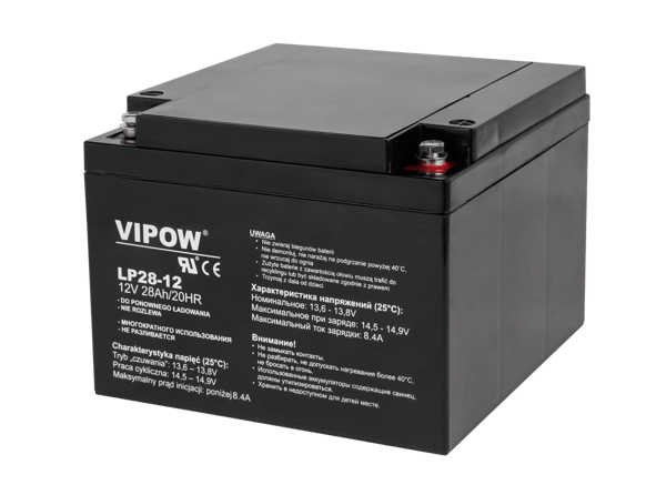 Akumulator 12V 28Ah żelowy Vipow zasilacz UPS PIEC