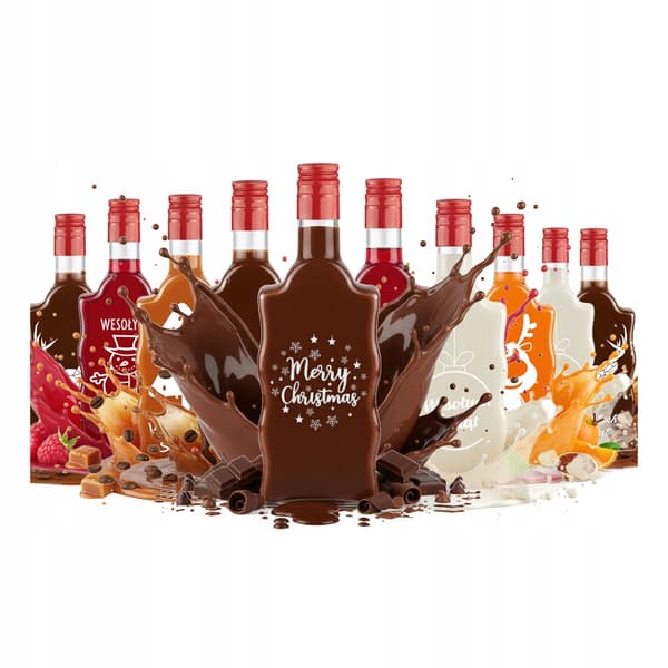 10x julflaskor FALA 500 ml med tryck FÖR JULLIKÖRER