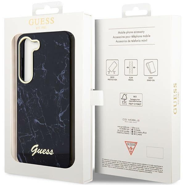 Guess GUHCS23MPCUMAK S23 +S916 sort/sort hårdt etui marmor