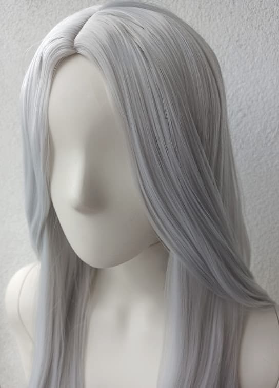 Peruk utan lugg grå The Witcher cosplay Geralt
