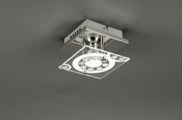 Taklampa LED GU10 3W mini kromglas - hallgarderob