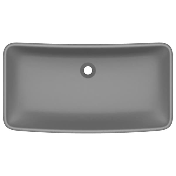 vidaXL rektangulær håndvask mat mørkegrå 71x38 cm keramik