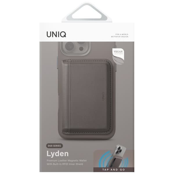 UNIQ Lyden DS Magnetiskt RFID Plånboksställ för Telefon Grå