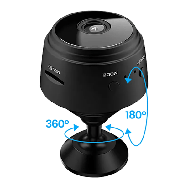 Mini Kamera WiFi IP SMART spionkamera FULL HD til micro SD-kort 360