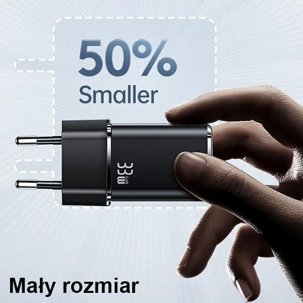 USAMS Netværksoplader 1xUSB-C + 1xUSB T43 33WPD3.0 + QC3.0 + U63 USB-C til Lightning-kabel Sort/Sort USKTZ01