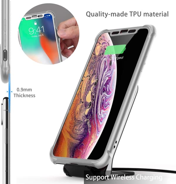 BAKSIDAN GLAS TILL IPHONE XS MAX 6,5' SILVER