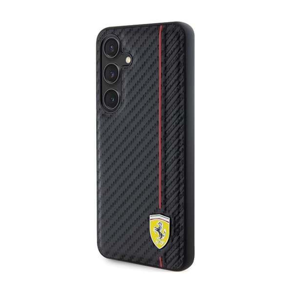 Ferrari Carbon Printed Line - Samsung Galaxy S24+ cover (sort)
