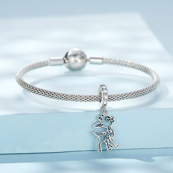Bambi hjortberlocker hänge silver 925 pärlor