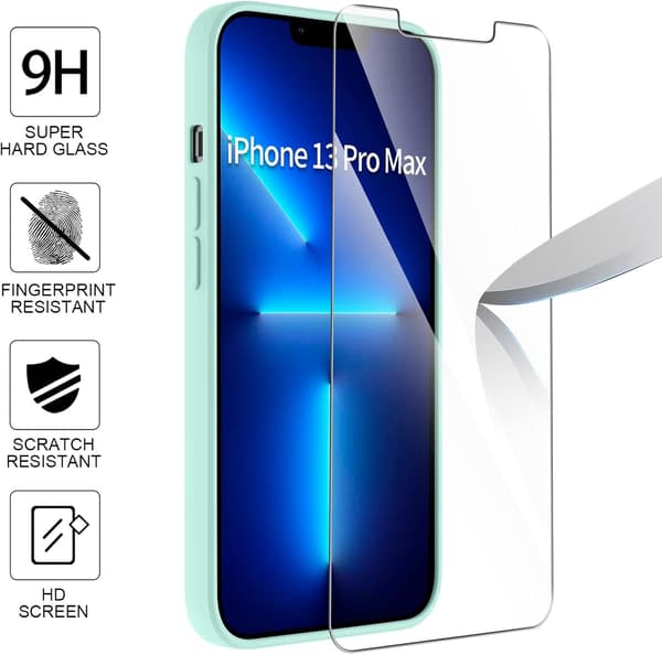 SILIKONE ETUI TIL APPLE IPHONE 13 PRO MAX MØRKET RØD + GLAS