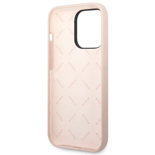 Guess GUHCP14LSLTGP iPhone 14 Pro 6.1 rosa hårt skal Silikon Triangle