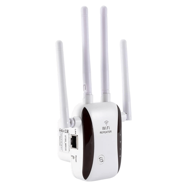 Signalförstärkare Wi-Fi Repeater LAN 300Mbps RJ45 4 antenner Range Extender