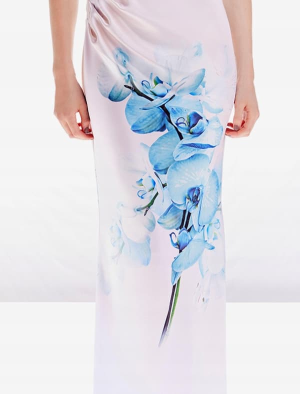 Karen Millen pitkä kukkakirjava mekko valkoinen 40 B1C
