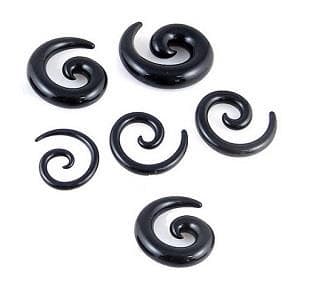 Öronspiral - svart - RS01 4 mm